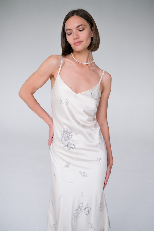 Платье комбинация принт тату