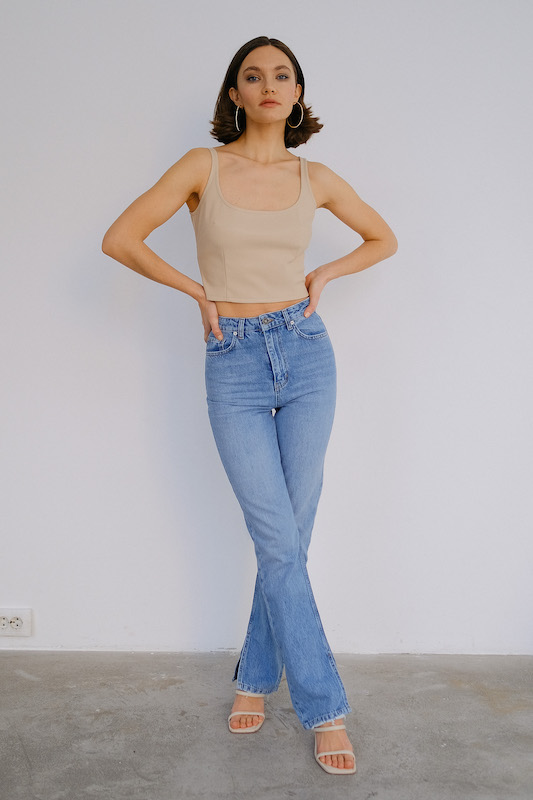 Топ эко кожа бежевый