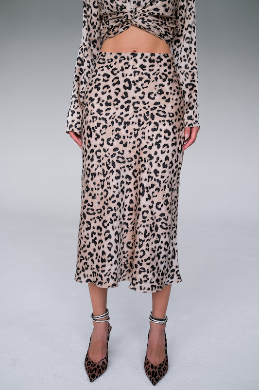 Юбка леопардовая миди
