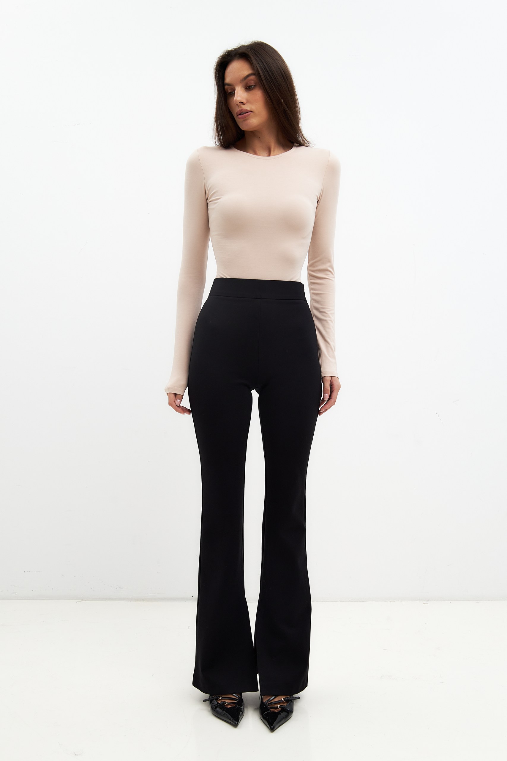 Брюки из джерси с разрезами