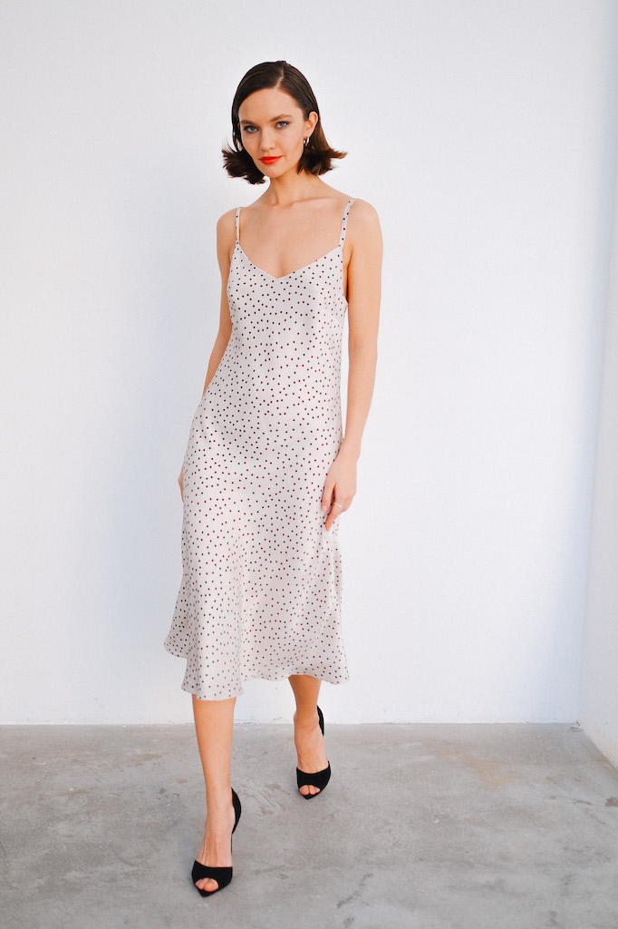 Платье комбинация в горох