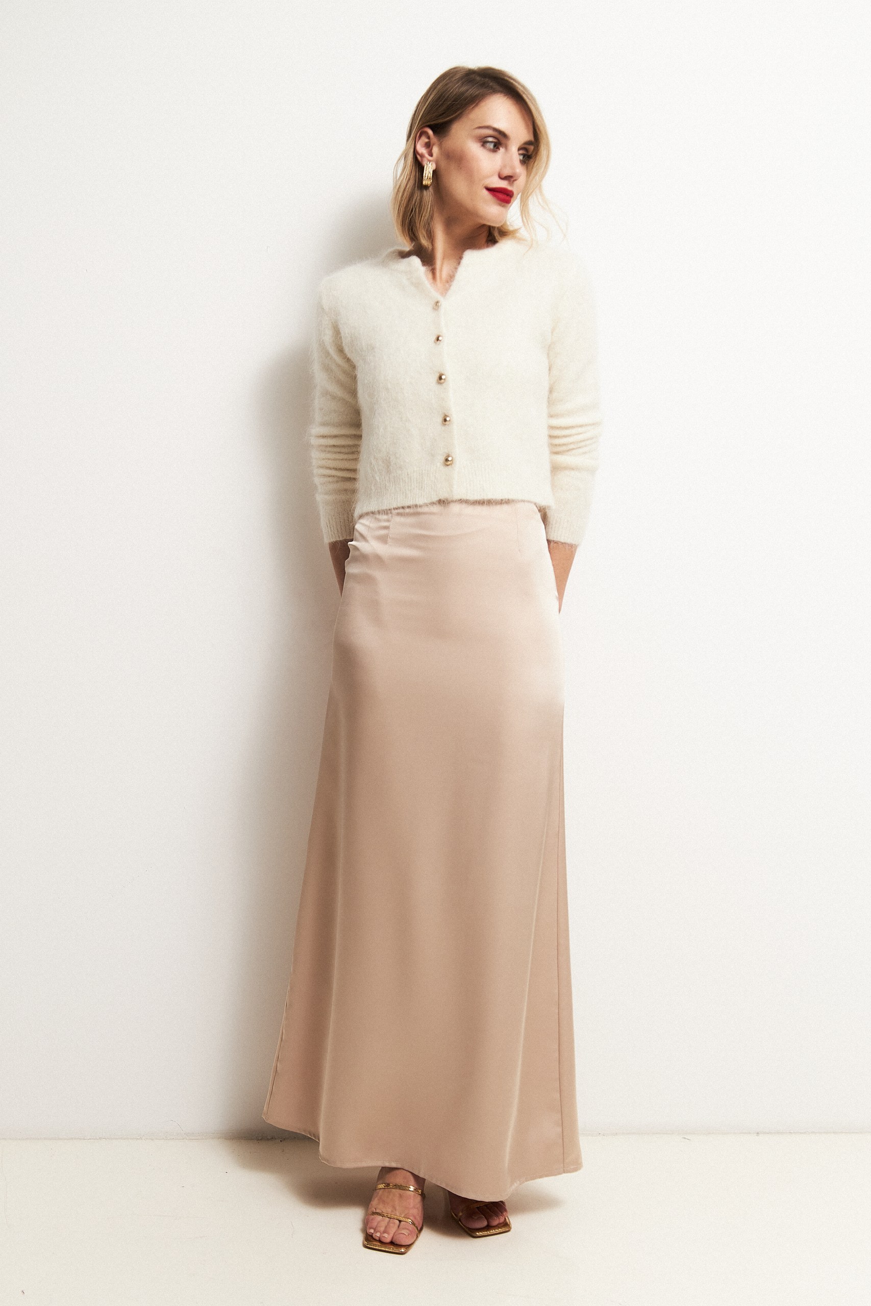 Юбка атласная макси