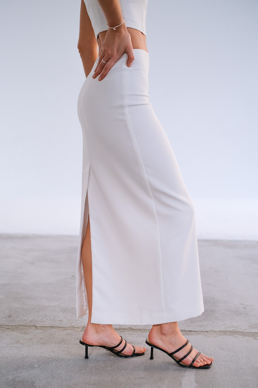 Юбка макси молочная