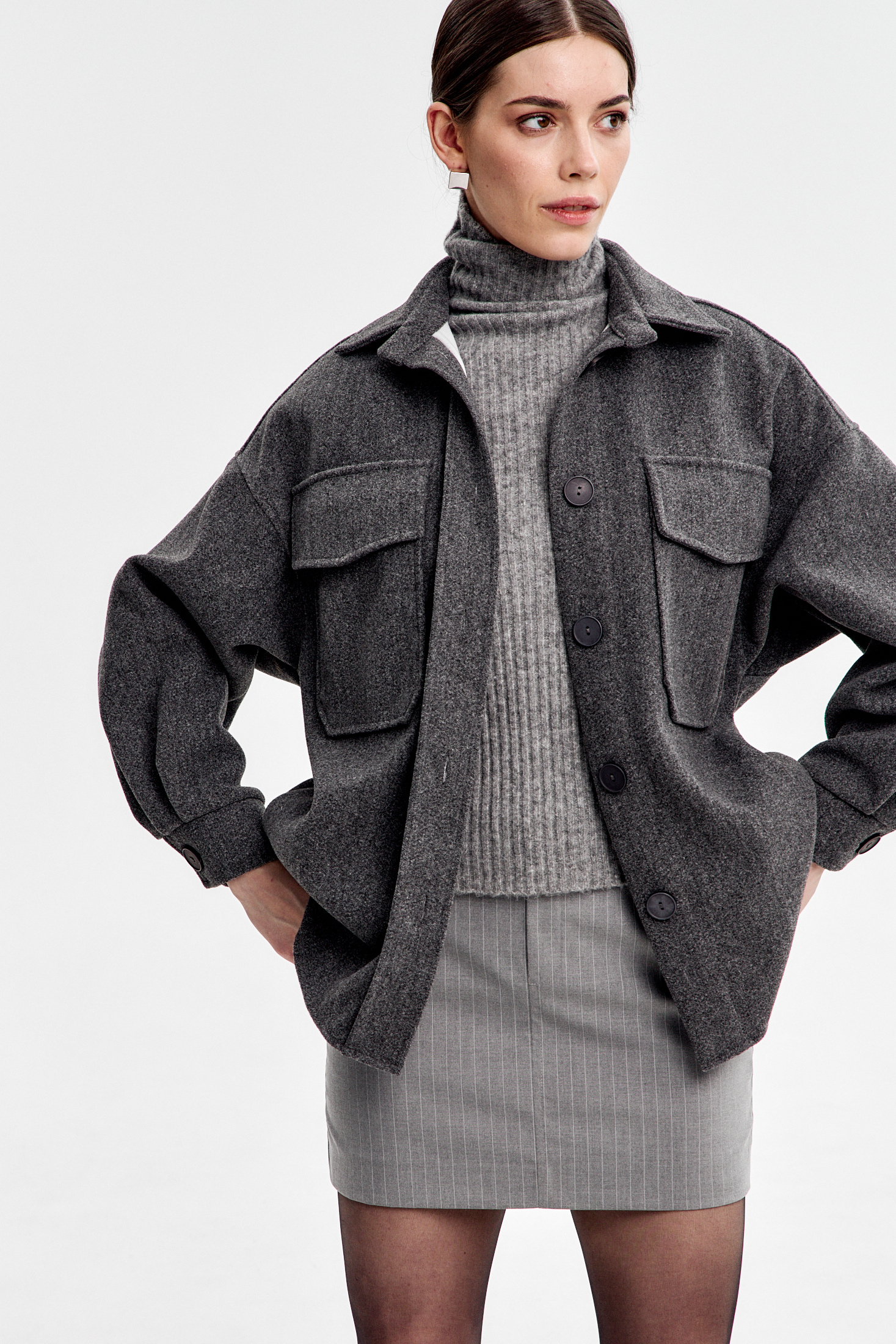 Рубашка из пальтовой ткани