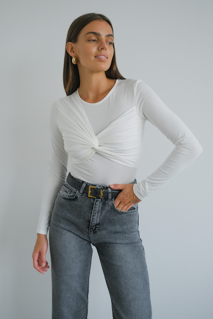 Боди с драпировкой