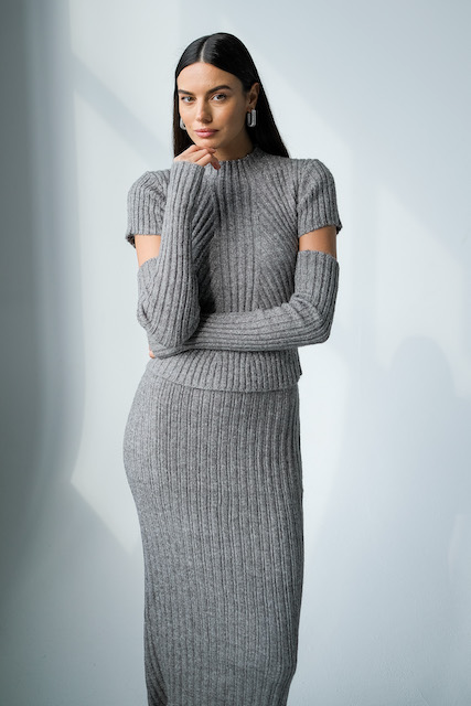 Топ трикотажный с отдельными рукавами 