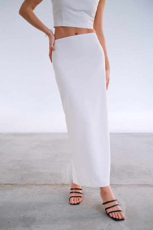 Юбка макси молочная