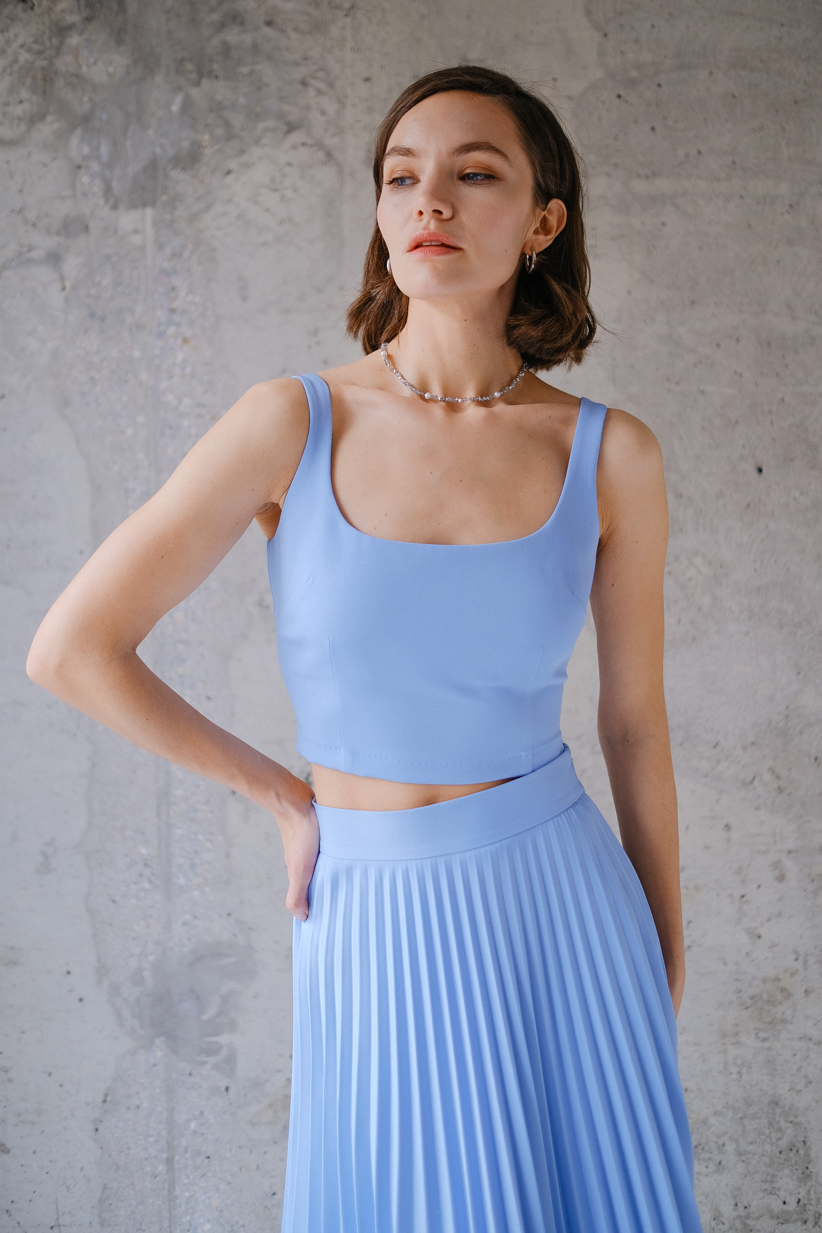 Топ голубой