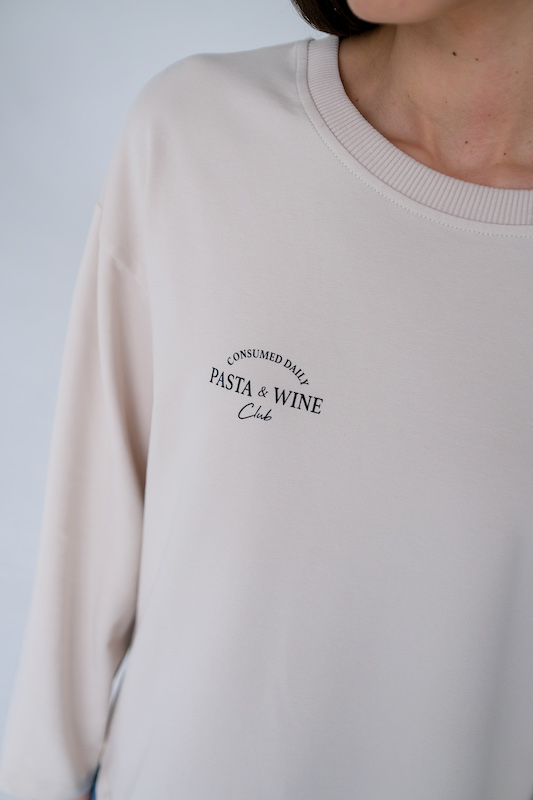 Лонгслив 'pasta and wine'