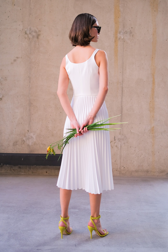 Платье миди гофре 