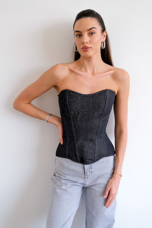 Корсет из денима