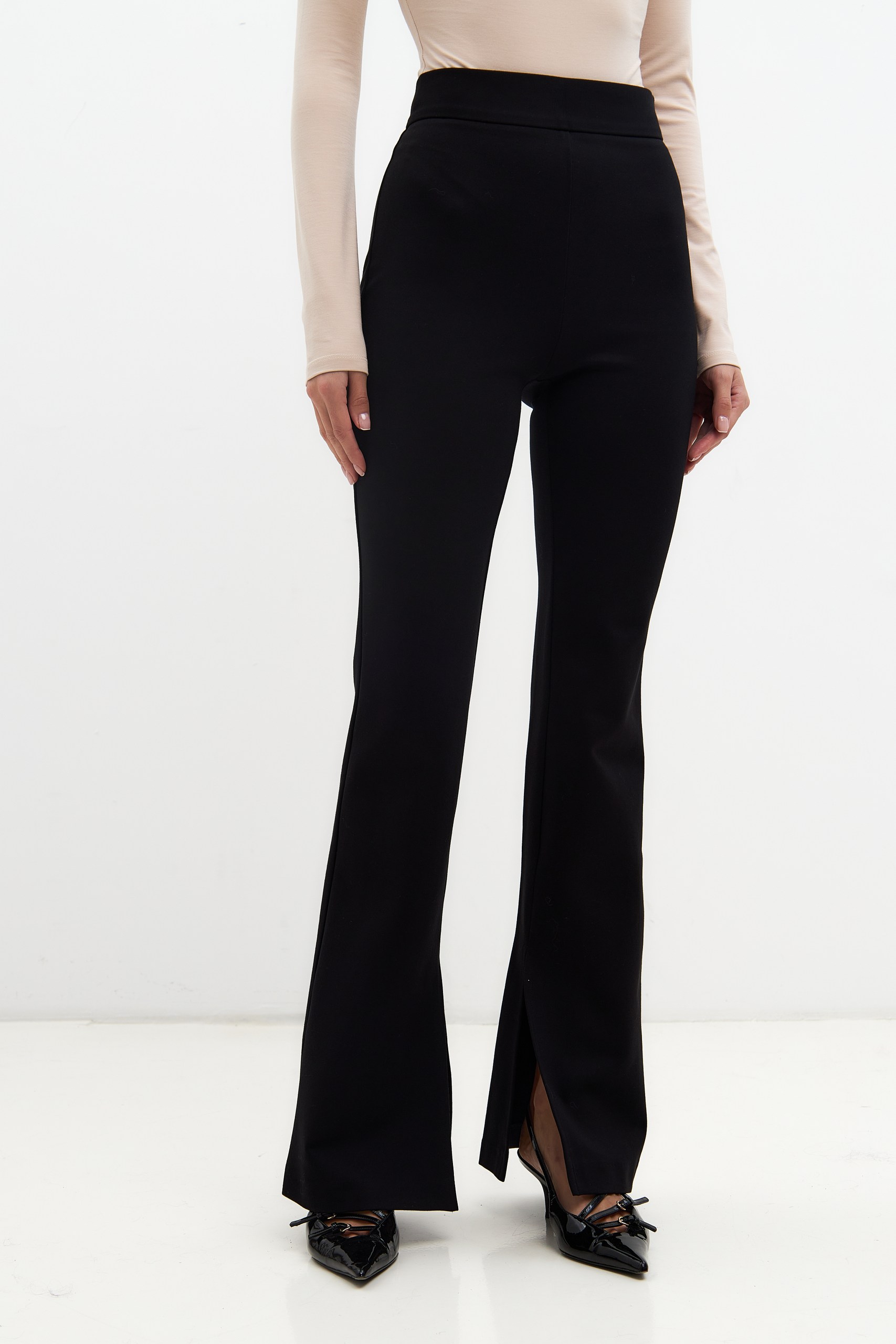 Брюки из джерси с разрезами