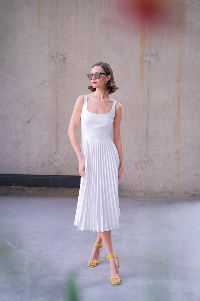 Платье миди гофре 