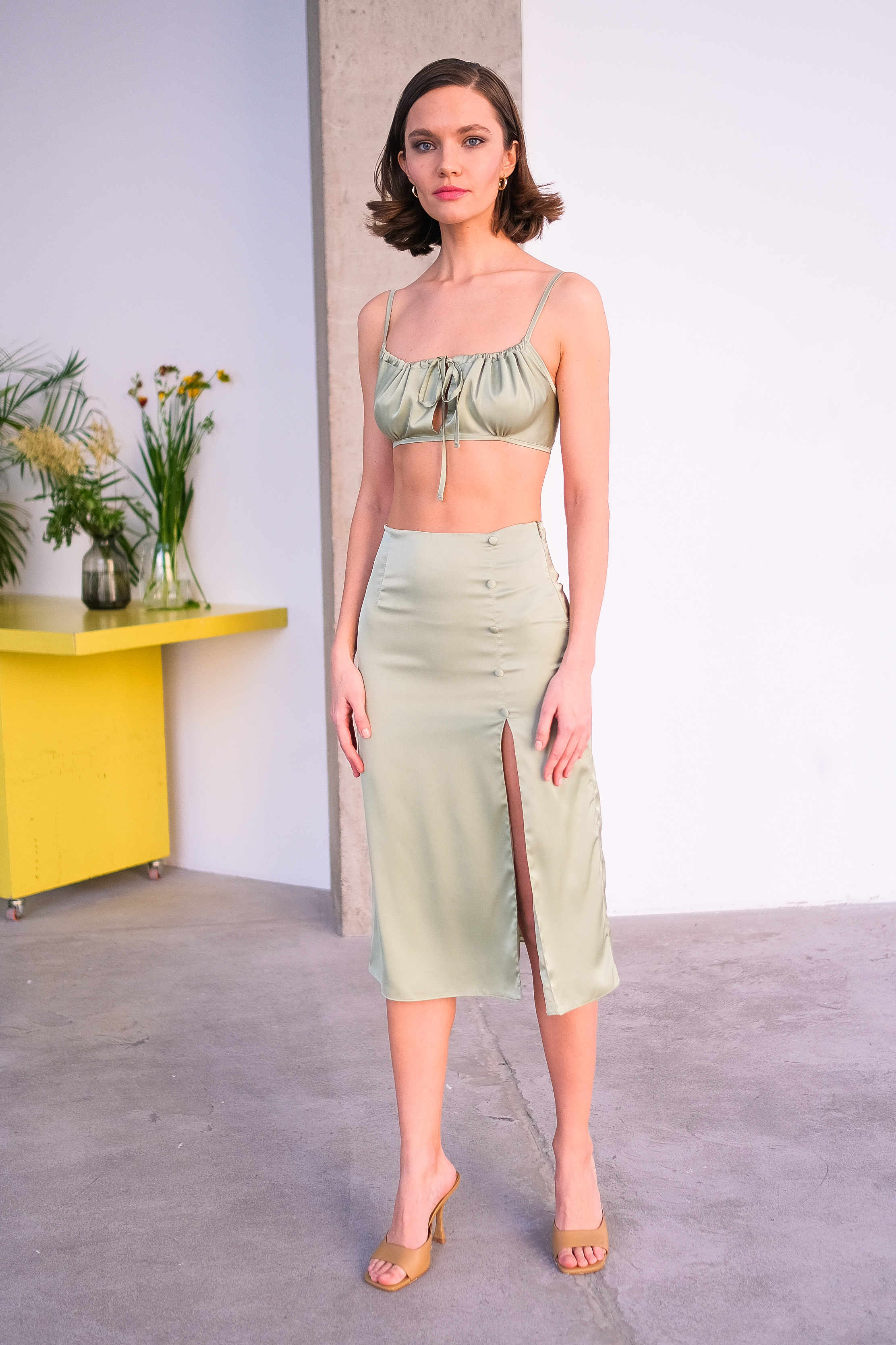 Топ лиф фисташковый