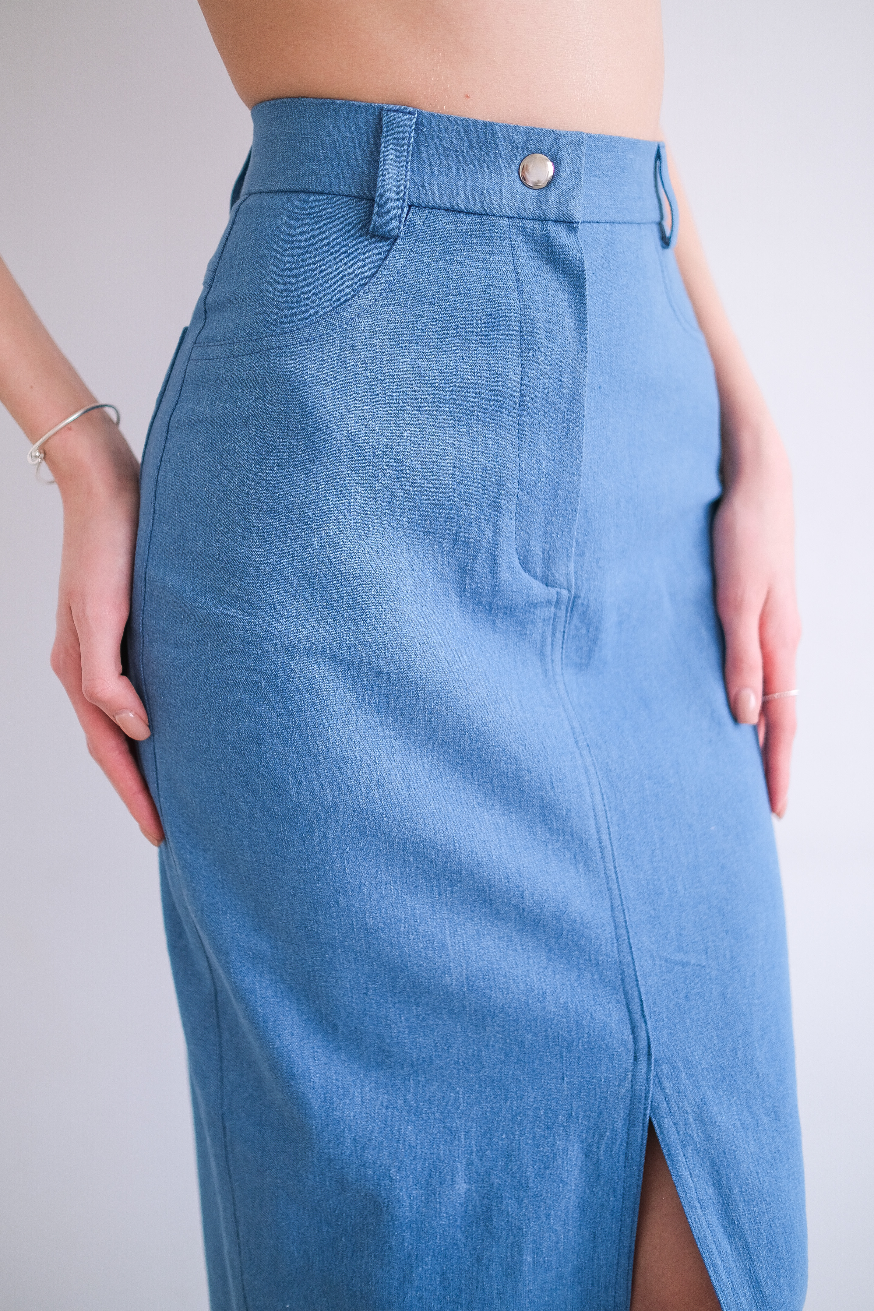 Юбка макси деним