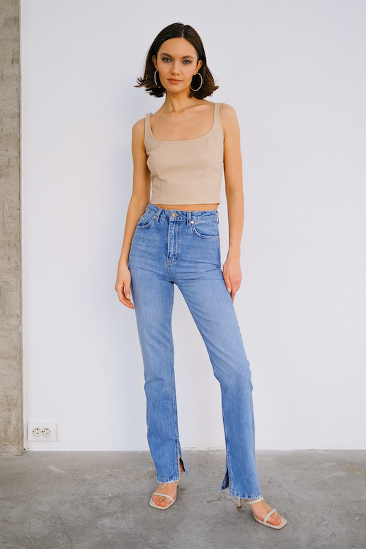 Топ эко кожа бежевый