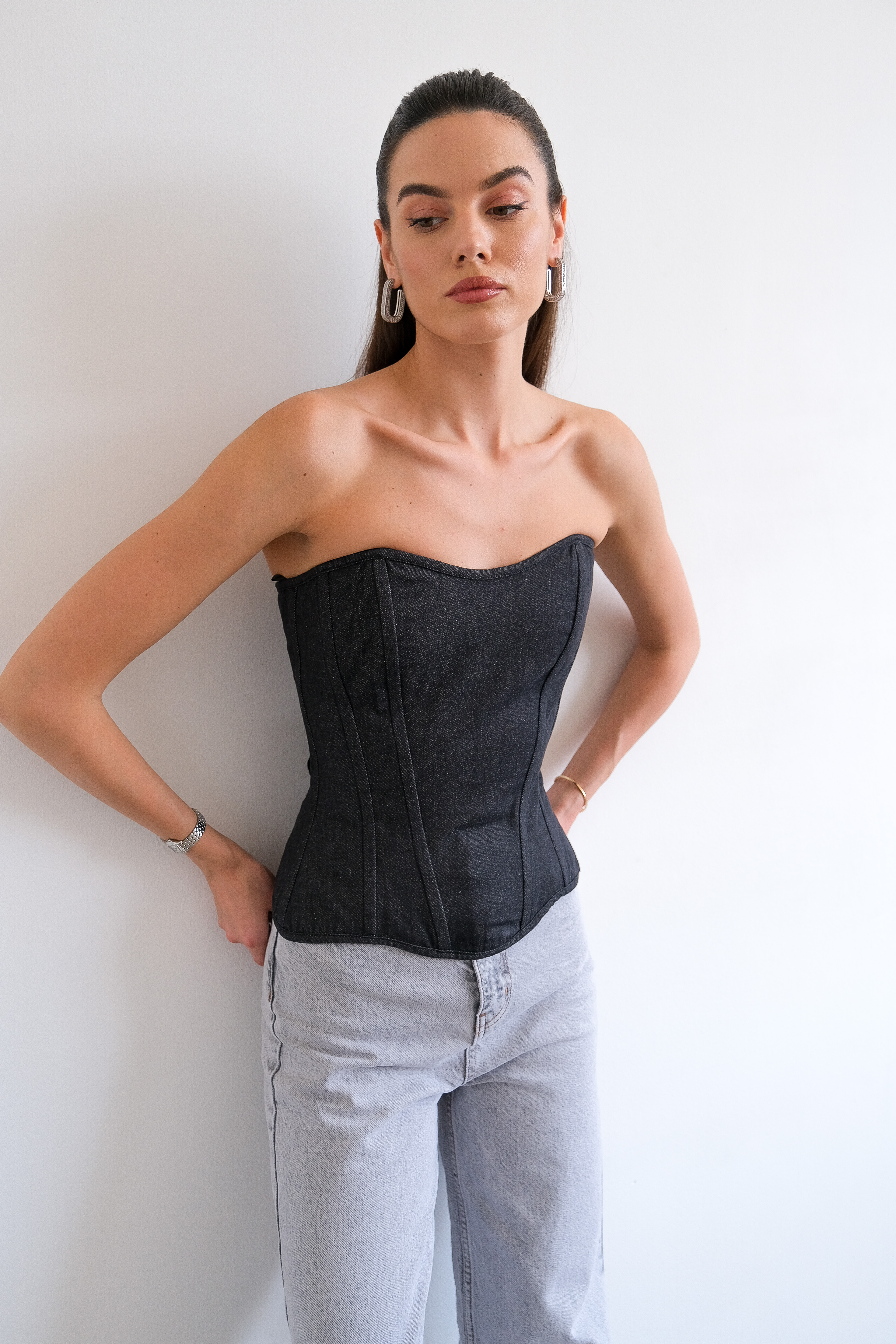 Корсет из денима