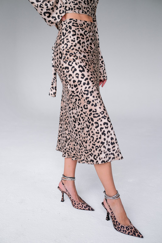 Юбка леопардовая миди