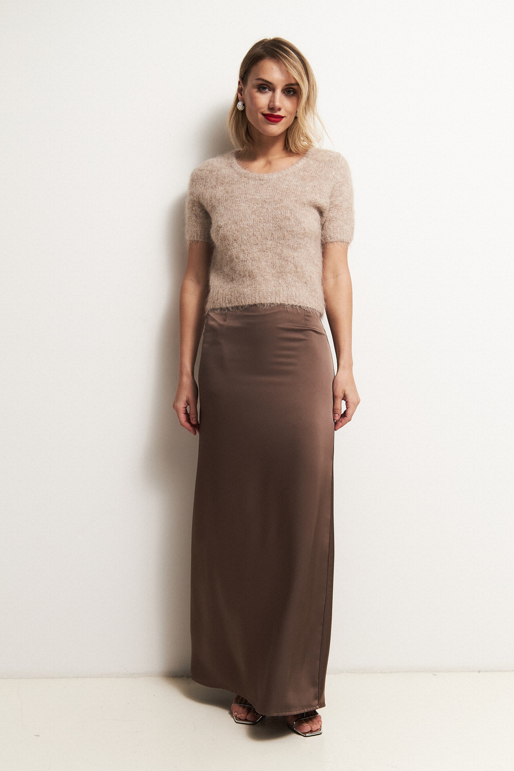 Юбка атласная макси