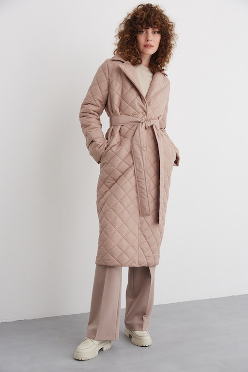 Пальто на утеплителе стеганное