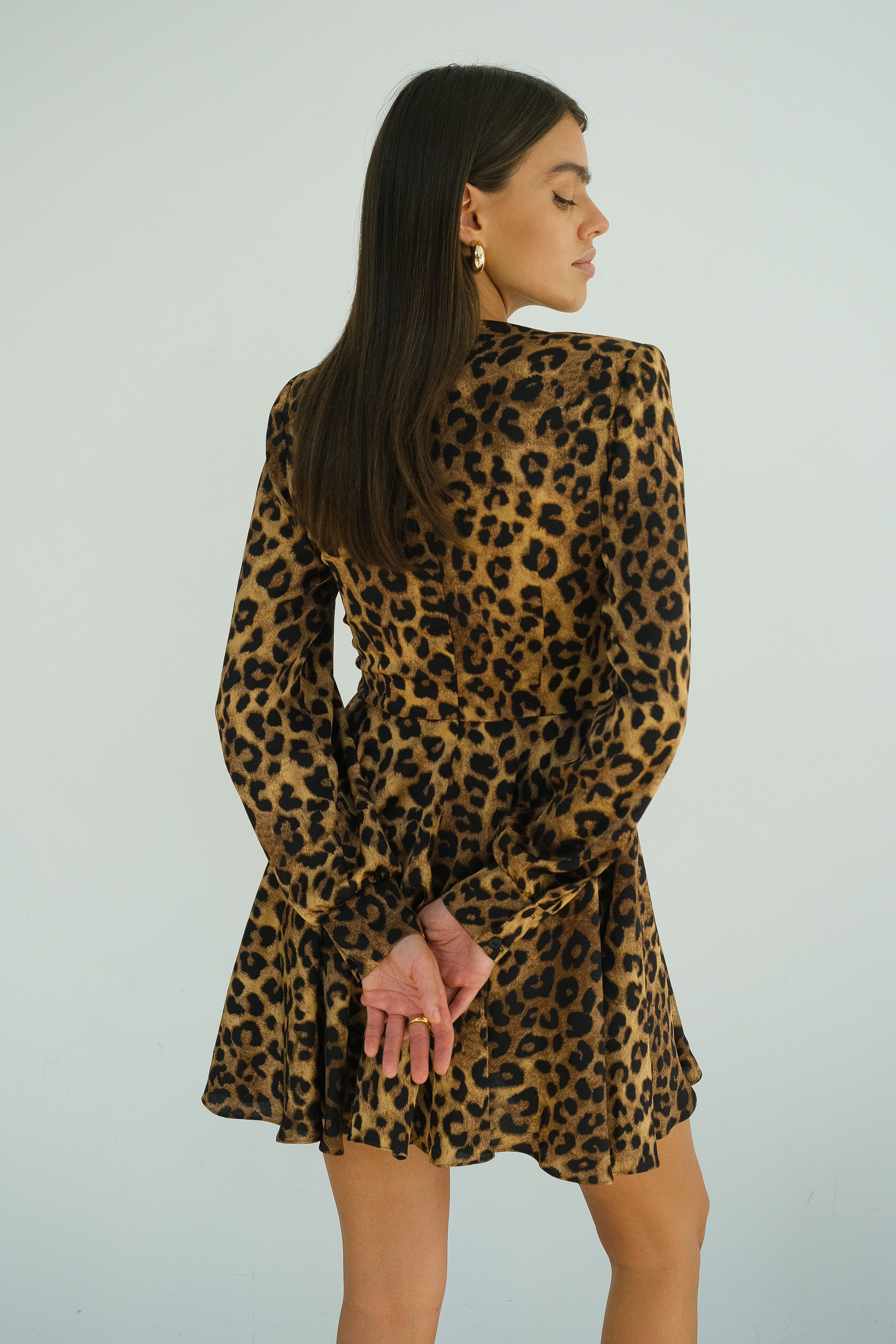 Платье мини леопардовое
