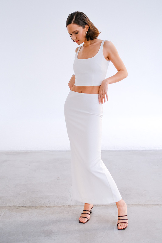 Юбка макси молочная