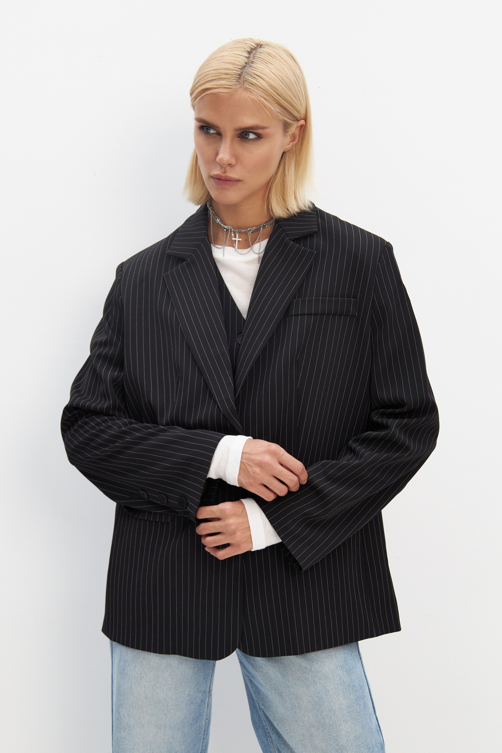 Жакет в полоску
