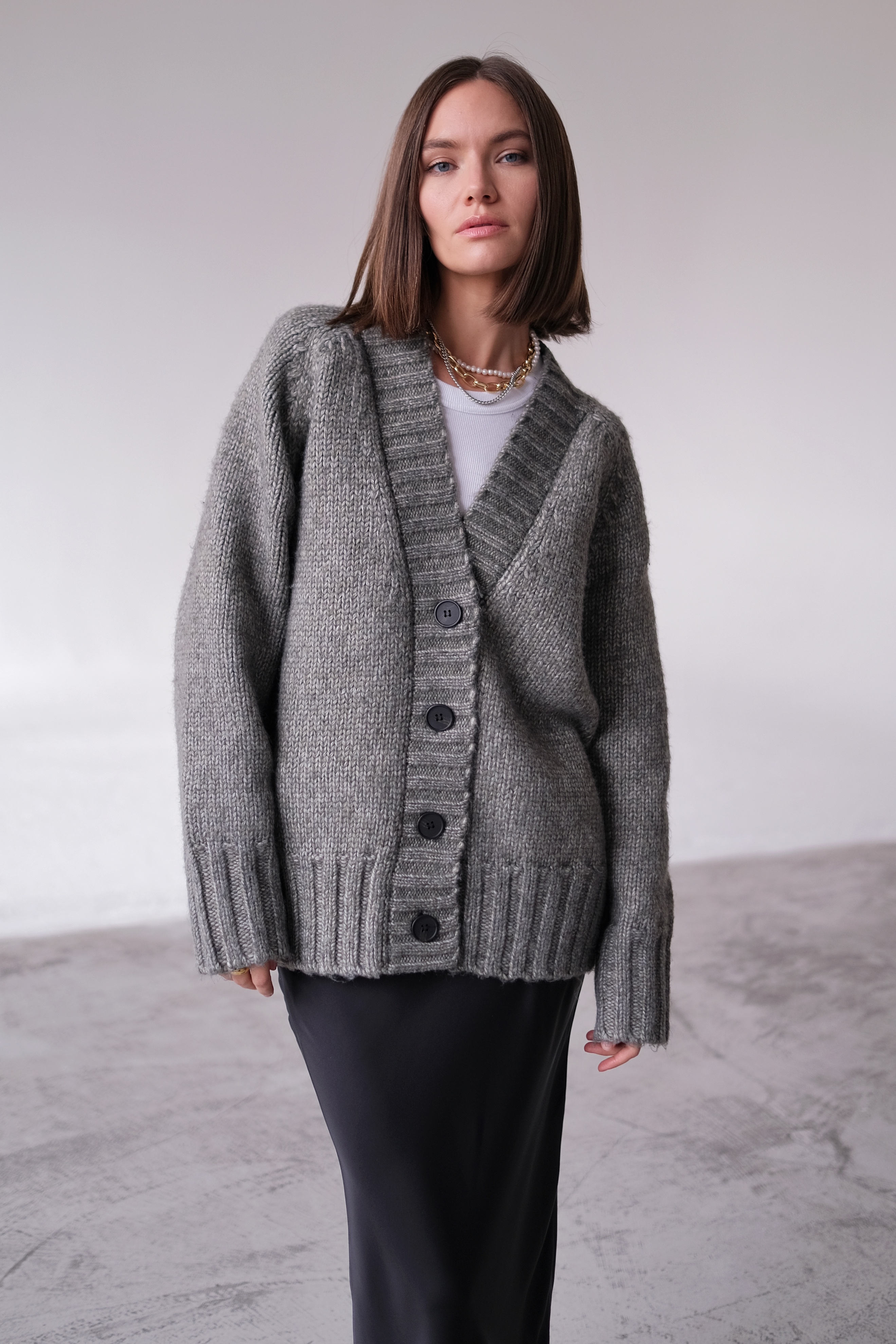 Кардиган серый