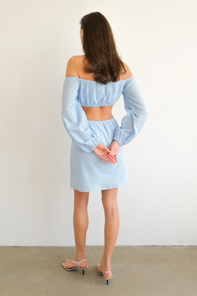 Платье из шитья голубое 