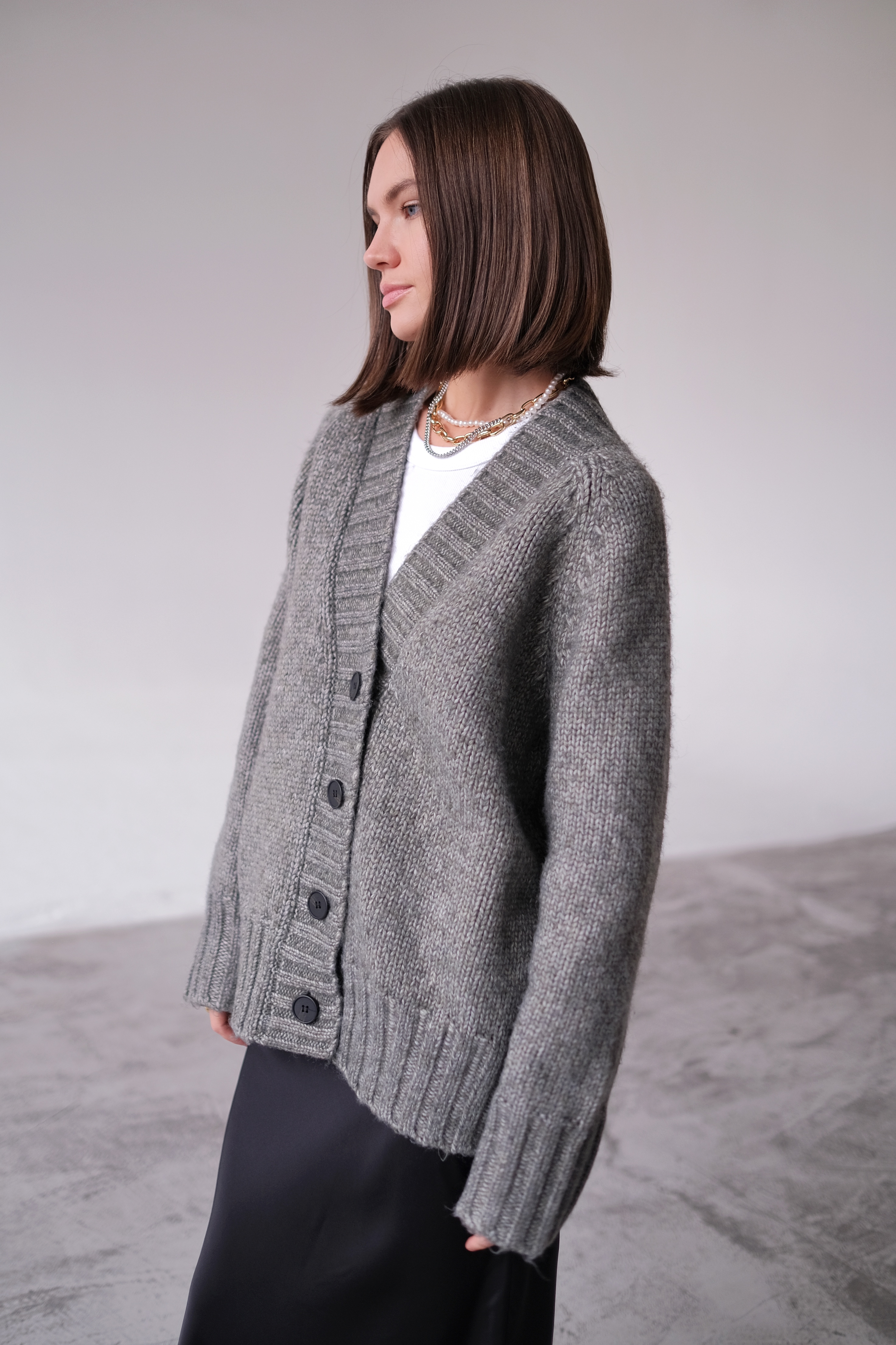Кардиган серый