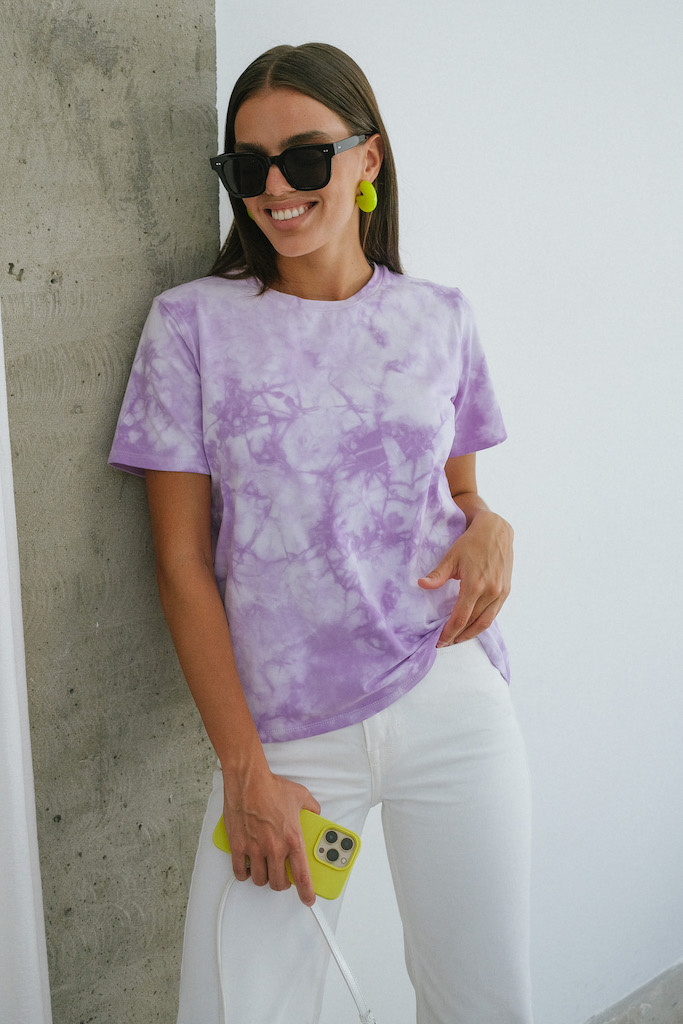 Футболка тай дай сиреневая