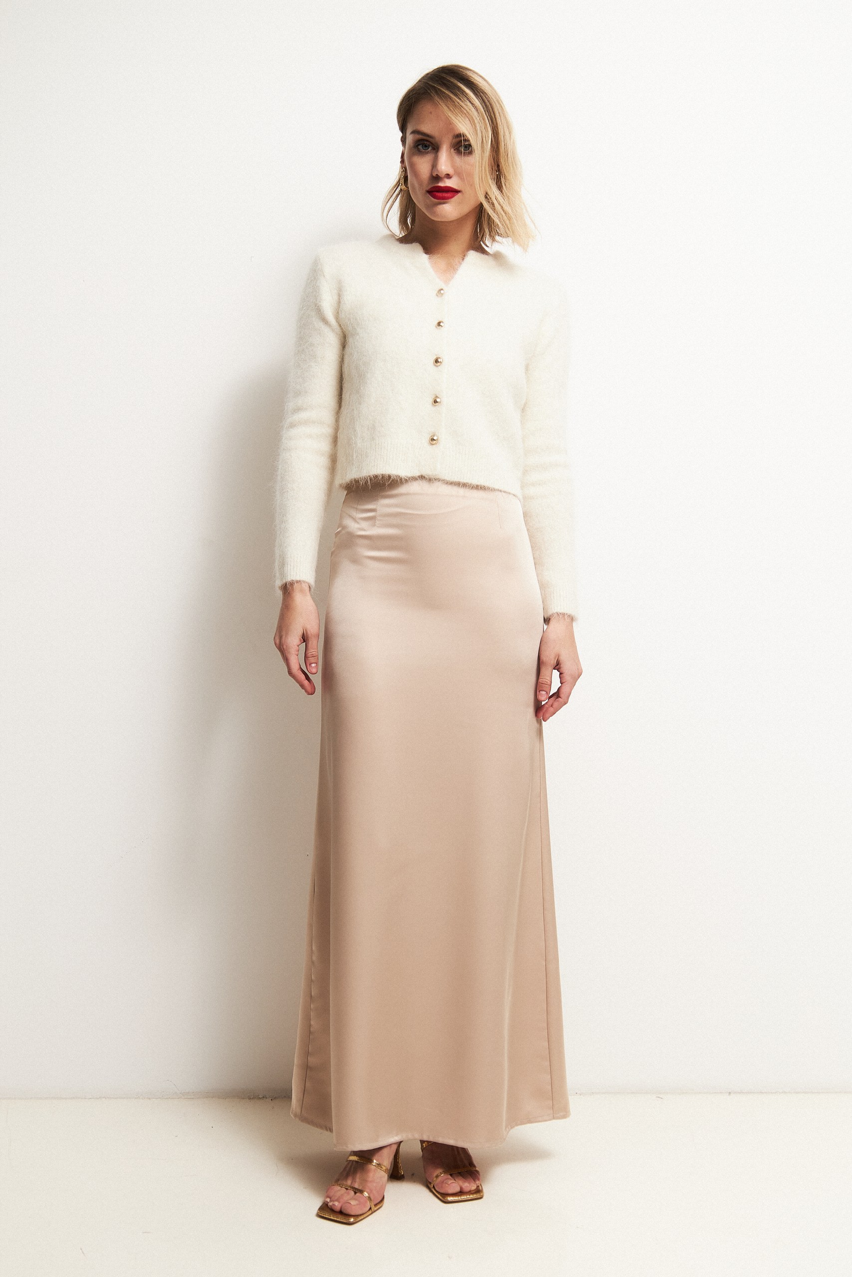 Юбка атласная макси