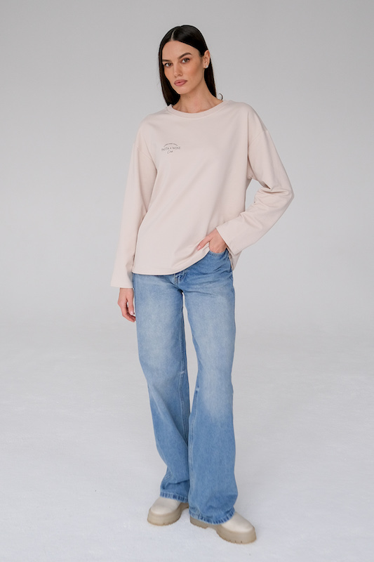 Лонгслив 'pasta and wine'