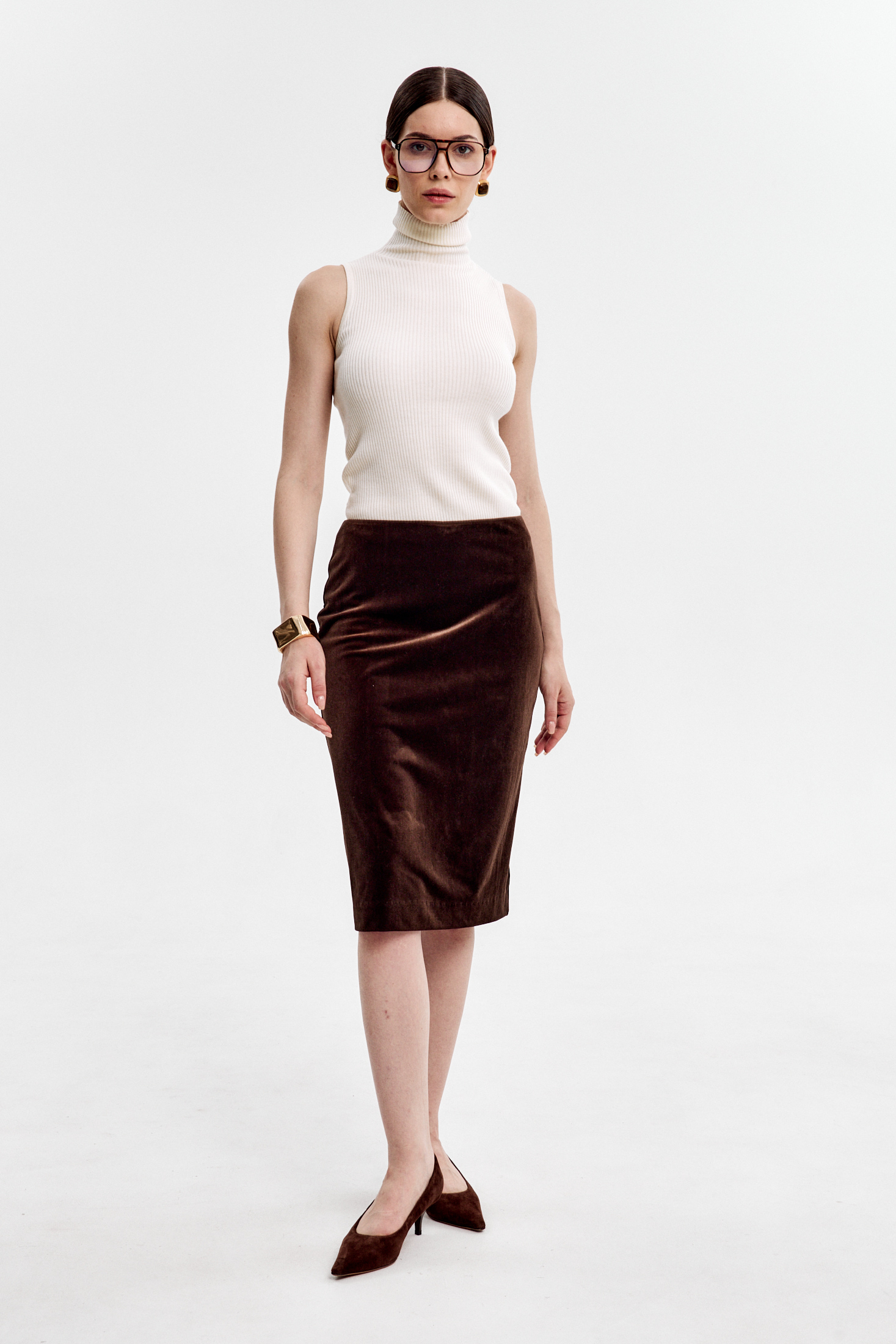  Юбка прямая Chocolate