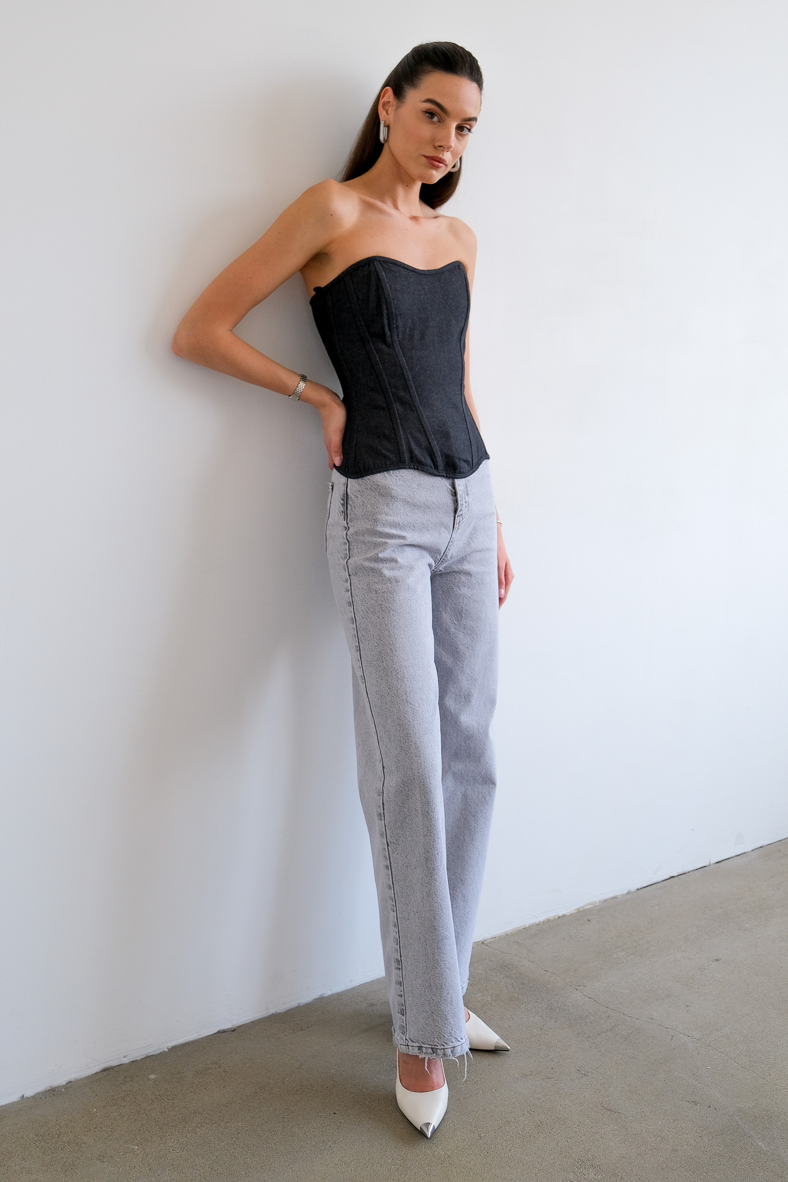 Корсет из денима