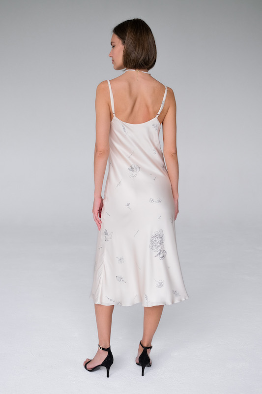 Платье комбинация принт тату