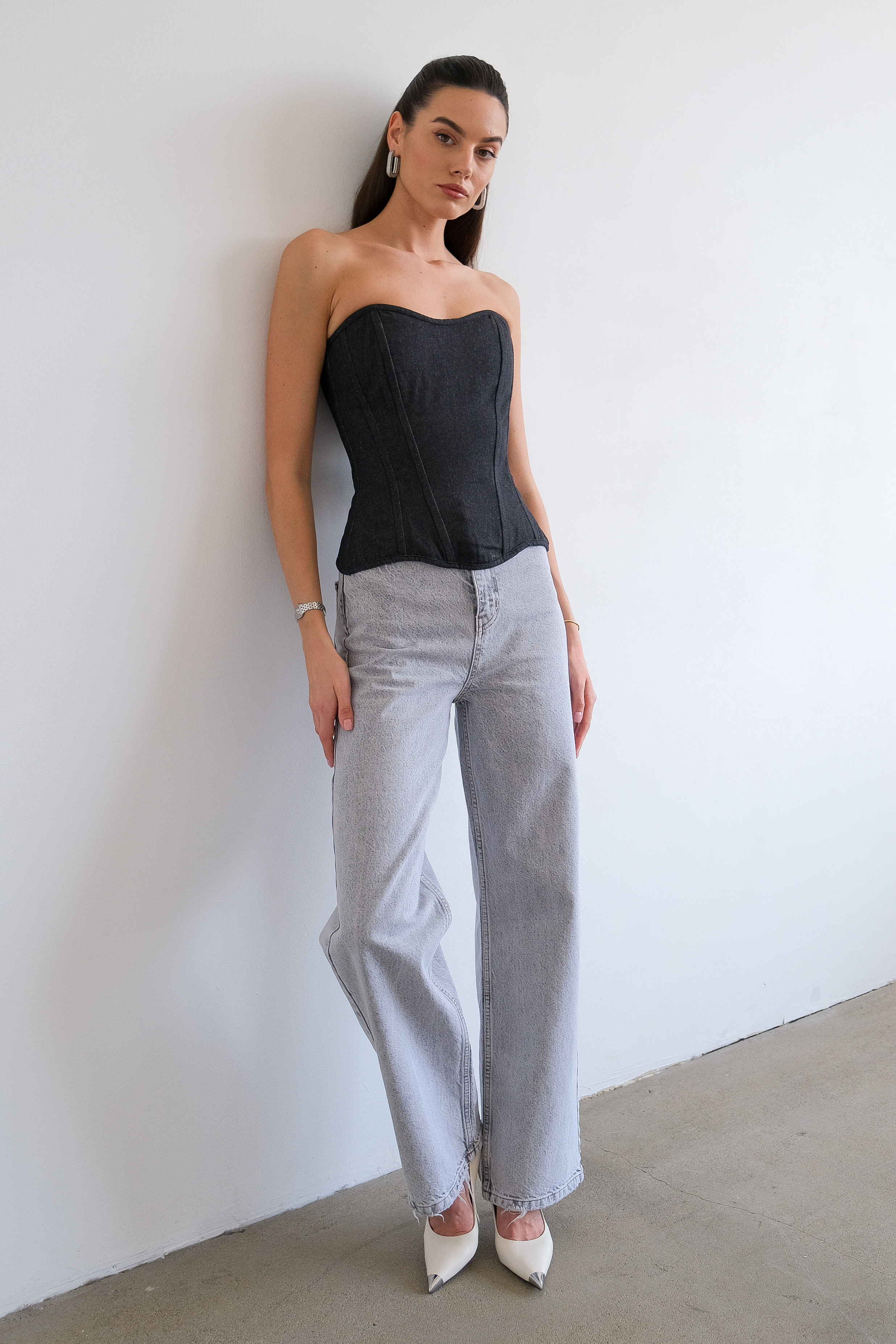 Корсет из денима