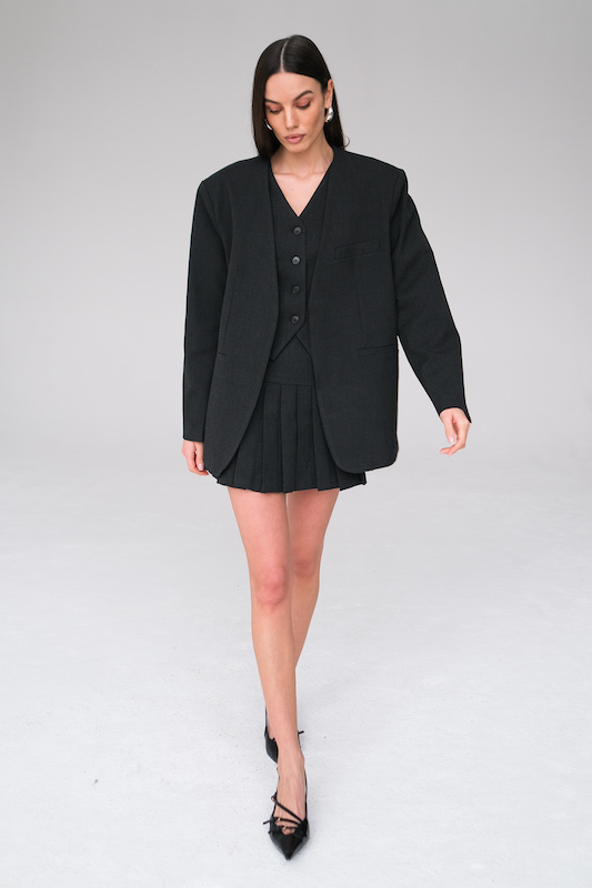 Жакет оверсайз без лацканов 