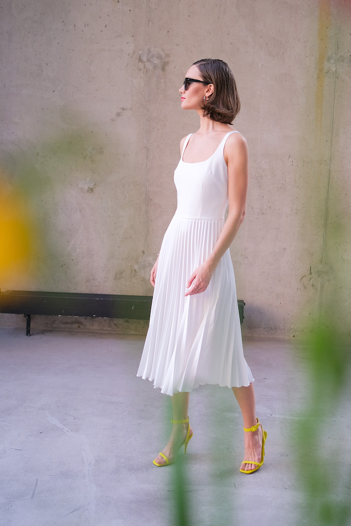 Платье миди гофре 