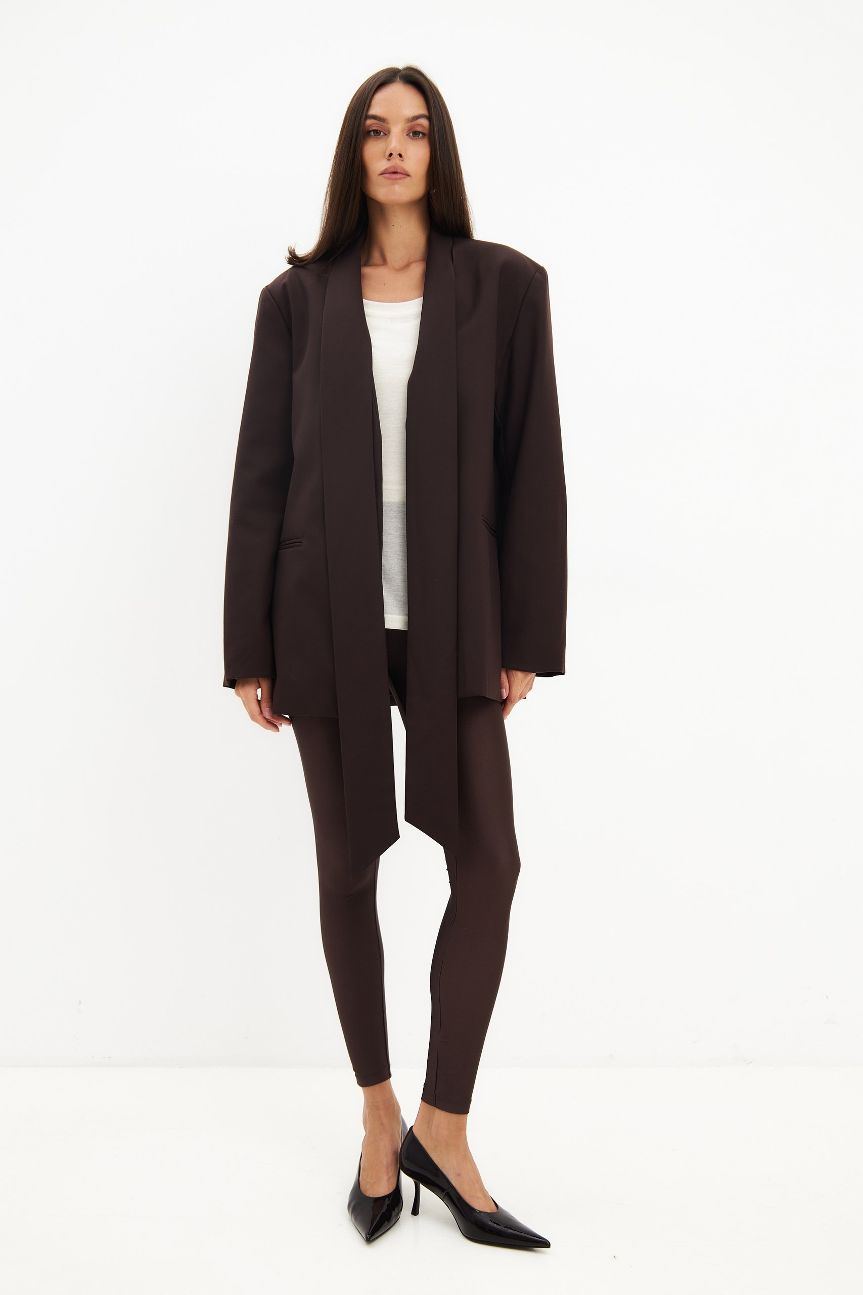 Оверсайз жакет с шарфом