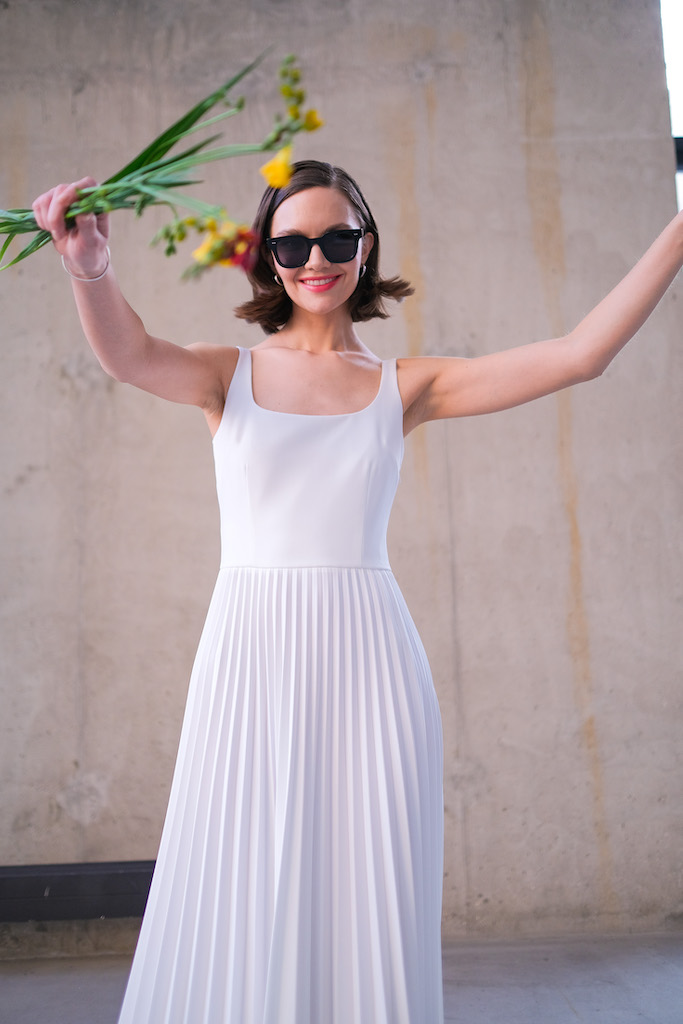 Платье миди гофре 