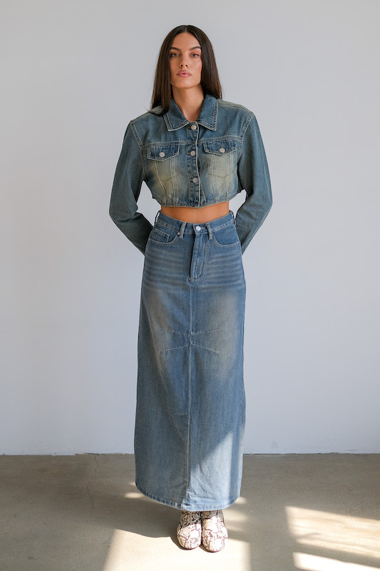 Жакет деним короткий