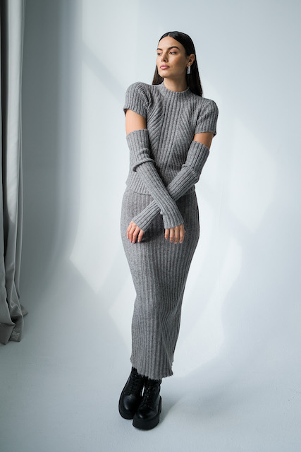 Топ трикотажный с отдельными рукавами 