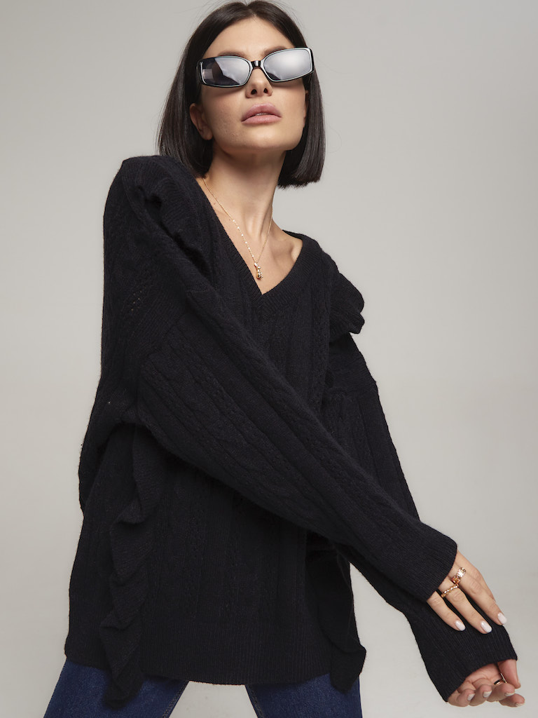 Свитер удлиненный с крылышками 