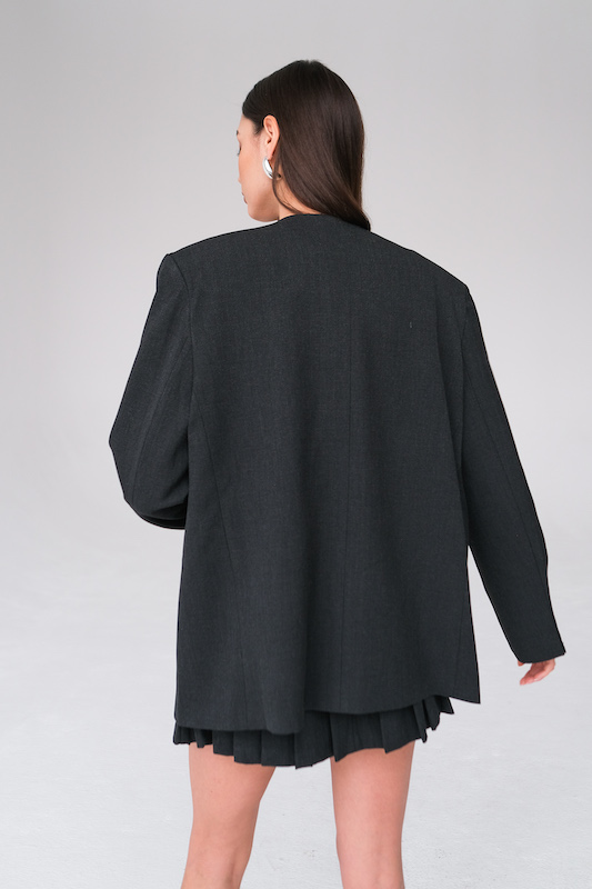 Жакет оверсайз без лацканов 