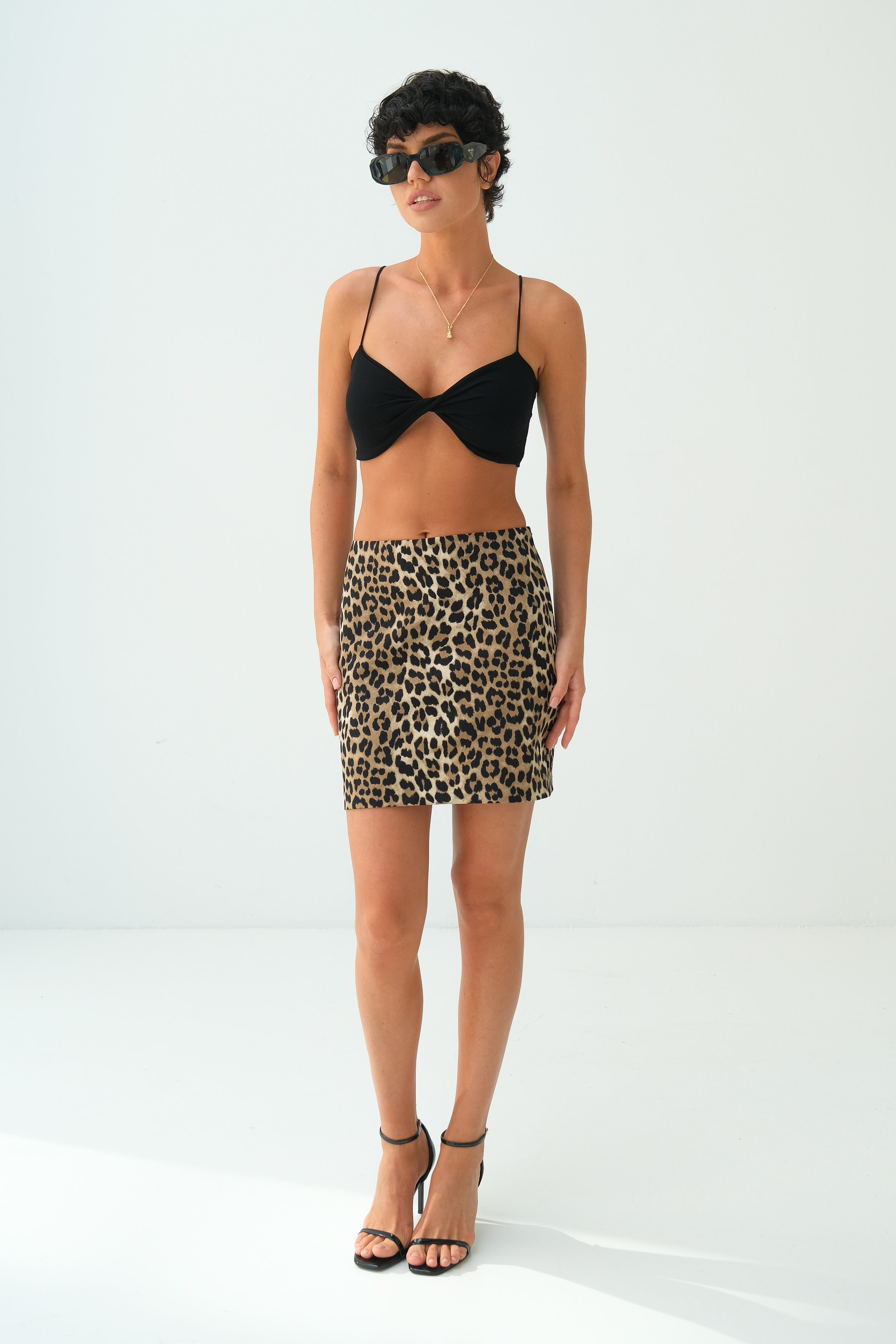 Юбка леопардовая мини