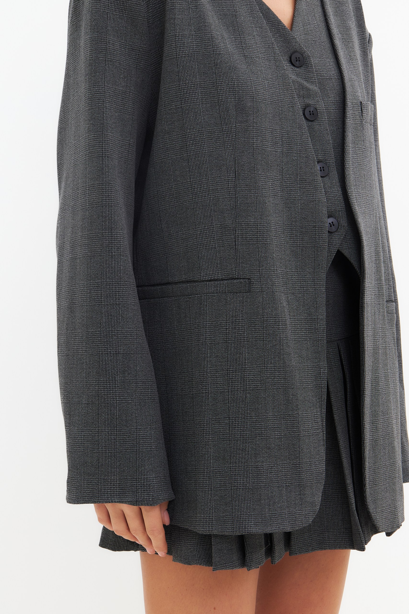 Жакет оверсайз без лацканов 