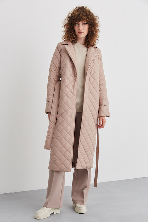 Пальто на утеплителе стеганное