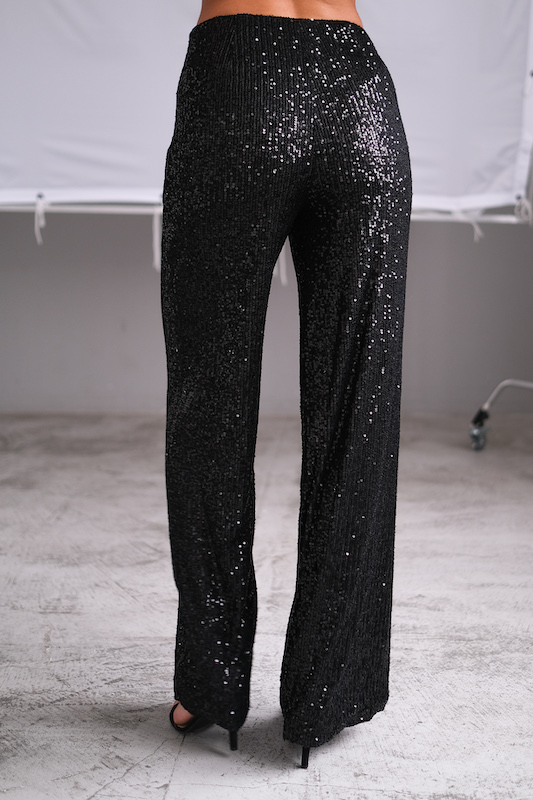  Брюки пайетки черные