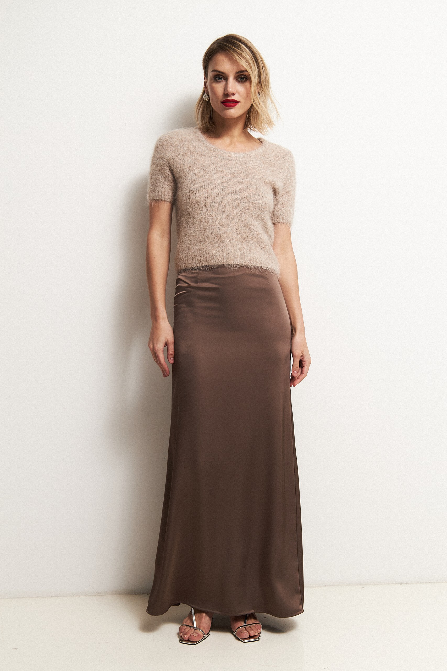 Юбка атласная макси